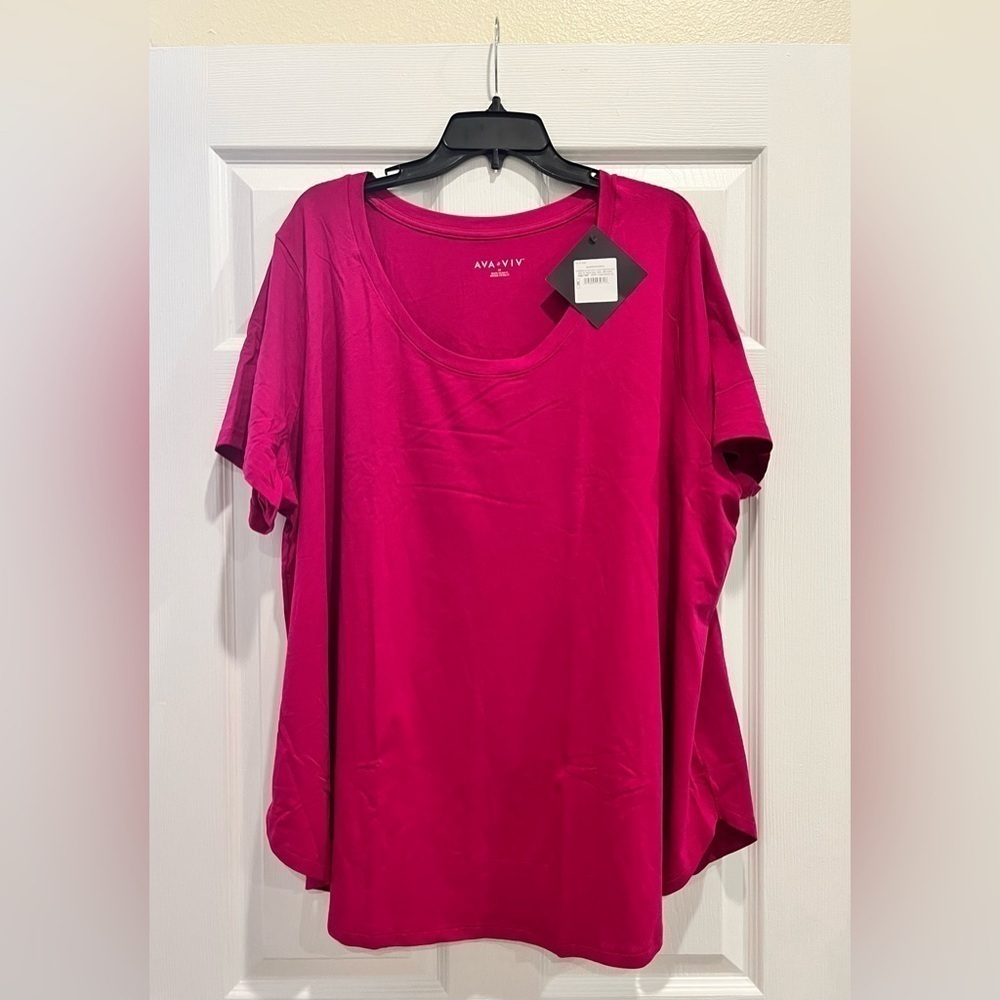 AVA VIV pull over magenta women’s shirt 3X. NWT